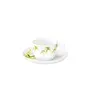 Borosil Green Hub (LH) Cup and Saucer Set 140ml 12-Pieces White, 3 image