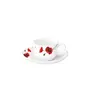 Borosil Red Carnation (LH) Cup and Saucer Set 140ml 12-Pieces White HT12CS14RCA1 HT12CS14RCA1, 2 image