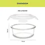 Prime Plus Borosilicate Glass Lunch Box - Set of 3 400 ml Round Break and Chip Resistant Microwave Safe Office Tiffin, 7 image