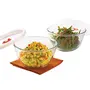 Borosil Oval Baking Dish 700 ml Transparent + Basics Glass Mixing Bowl with lid - Set of 2 (900ml) Oven and Microwave Safe, 5 image