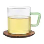 Borosil Bv430100003 Vision Glass Set 350 Ml Set of 6 Transparent & Vision Tea N Coffee Glass Mug Set of 6 - Microwave Safe Green Handle 190 Ml, 5 image