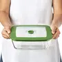 Borosil Glass Square Dish with Green Lid Oven and Microwave Safe 2.2L, 4 image