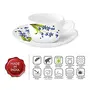 Borosil Lavender Cup and Saucer Set 140ml 12-Pieces White, 3 image