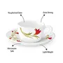 Borosil Red Lily (LH) Cup and Saucer Set 140ml 12-Pieces White and Red Lilly, 5 image