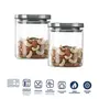 Borosil Classic Glass Jar For Kitchen Storage Set Of 2 (600 Ml + 600 Ml) & Icygchls104 Klip N Store Microwave & Oven Safe Glass Storage Container 1 L Rectangle Wi, 3 image