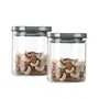 Borosil Classic Glass Jar For Kitchen Storage Set Of 2 (600 Ml + 600 Ml) & Icygchls104 Klip N Store Microwave & Oven Safe Glass Storage Container 1 L Rectangle Wi, 2 image