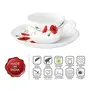 Borosil Red Carnation (LH) Cup and Saucer Set 140ml 12-Pieces White HT12CS14RCA1 HT12CS14RCA1, 3 image