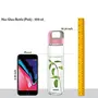 NEO Borosilicate Glass Water Bottle with Pink Handle for Fridge and Office 550ml, 6 image