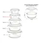 Borosil Klip N Store Set of 2 Microwave & Oven Safe Glass Storage Container 320ml Sqr & 400ml Rnd with Air Tight Lid, 4 image