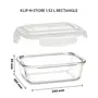 Borosil Klip N Store Microwave & Oven Safe Glass Storage Container 1.5 L Rectangle With Air Tight Lid, 3 image