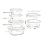 Borosil Klip N Store Microwave & Oven Safe Glass Storage Container 800 ml Square With Air Tight Lid, 3 image