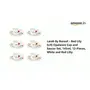 Borosil Red Lily (LH) Cup and Saucer Set 140ml 12-Pieces White and Red Lilly, 2 image