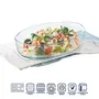 Borosil Oval Baking Dish 700 ml Transparent + Basics Glass Mixing Bowl with lid - Set of 2 (900ml) Oven and Microwave Safe, 3 image