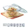 Borosil Glass Casserole Deep Round - Oven And Microwave Safe Serving Bowl With Glass Lid 2.5L, 2 image