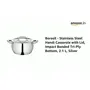 Borosil Stainless Steel Handi Casserole With Lid Induction friendly Impact Bonded Tri-ply Bottom 2.1L, 14 image