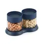 Cello Modustack Glassy Container Set of 2 with Tray Mid Night Blue, 20 image