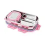 Cello Click It Stainless Steel Lunch Pack for Office & School Use (Veg Box Included Pink) Capacity - 175-1pc 925ml-1pc, 5 image