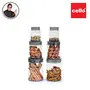 Cello Checkers Plastic PET Canister Set 6 Pieces Clear Safe Plastic Capacity - 300ml+650ml+1200ml x 02 Each, 3 image