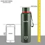 Cello Duro Tuff Steel Series- Kent Double Walled Stainless Steel Water Bottle with Durable DTP Coating 900ml Military Green, 6 image