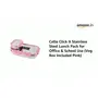 Cello Click It Stainless Steel Lunch Pack for Office & School Use (Veg Box Included Pink) Capacity - 175-1pc 925ml-1pc, 2 image