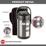 Cello Fredo Stainless Steel Double Walled Lunch Box with 3 containers Insulated (420mlx2 720ml) 3pcs Black, 4 image