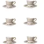Clay Craft Cup and Saucer Set (Multicolor) - Set of 12/6 Cups and 6 Saucers, 4 image