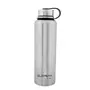 Element Polo Lifetime Vacuum Insulated Hot Cold Stainless Steel Bottle Flask with Removable Leatherette Cover Shoulder Strap (Approx.1.5 Ltrs) (Silver), 3 image