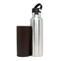 HOMEISH Polo Lifetime Vacuum Insulated Hot Cold Stainless Steel Bottle/Flask with Leatherette Sleeve Exterior (700ml) (Dark Brown), 2 image
