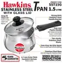 Hawkins Stainless Steel Induction Compatible TPan (Saucepan) with Glass Lid Capacity 1.5 Litre Thickness 4.7 mm Silver (SST15G), 3 image