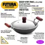 Hawkins Futura Hard Anodised Deep-Fry Pan (Flat Bottom) with Stainless Steel Lid Capacity 3.75 Litre Diameter 30 cm Thickness 4.06 mm Black (AD375S), 3 image