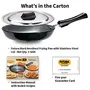 Hawkins Futura Hard Anodised Frying Pan with Stainless Steel Lid Capacity 1.1 Litre Diameter 22 cm Thickness 4.06 mm Black (AF22S), 7 image