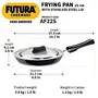 Hawkins Futura Hard Anodised Frying Pan with Stainless Steel Lid Capacity 1.1 Litre Diameter 22 cm Thickness 4.06 mm Black (AF22S), 3 image