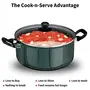 Hawkins Futura Hard Anodised Cook-n-Serve Stewpot with Glass Lid Capacity 5 Litre Diameter 24 cm Thickness 4.06 mm Black (AST50G), 5 image