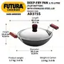 Hawkins Futura Hard Anodised Deep-Fry Pan (Flat Bottom) with Stainless Steel Lid Capacity 3.75 Litre Diameter 30 cm Thickness 4.06 mm Black (AD375S), 4 image