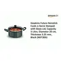 Hawkins Futura Nonstick Cook-n-Serve Stewpot with Glass Lid Capacity 3 Litre Diameter 20 cm Thickness 3.25 mm Black (NST30G), 2 image