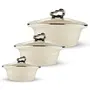 Trueware Stainless Steel Solid Serving Bowls - 1000+1500+2000 ml Set of 3 Transparent, 4 image