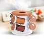 Trueware 360 Degree Revolving Spice Rack 8 in 1 Wooden Round Plastic Container|Condiment Set|100ml Each Spice Jar, 2 image