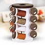 Trueware 360 Degree Revolving Spice Rack 16 in 1 Wooden Round Plastic Container|Condiment Set|100ml Each Spice Jar, 2 image