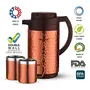 Trueware Phoenix Plus Hammer Flask 1200 Stainless Steel Double Wall Insulated Bottle/Jug with Double Wall Insulated 2 Mugs Thermos Hot and Cold Jug -1000mlCopper, 4 image