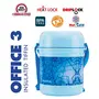 Trueware Office 3 Lunch Box 3 Stainless Steel Containers Tiffin Insulated Lunch Box Outer Plastic Body BPA Free|300 ml x 3-Blue, 4 image