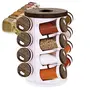 Trueware 360 Degree Revolving Spice Rack 16 in 1 Wooden Round Plastic Container|Condiment Set|100ml Each Spice Jar, 3 image