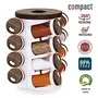 Trueware 360 Degree Revolving Spice Rack 16 in 1 Wooden Round Plastic Container|Condiment Set|100ml Each Spice Jar, 5 image