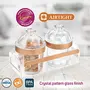 Trueware Kimora Serving Set o f 2 Pcs With Tray - Rose Gold Crystal Cut Pattern Plastic Dry Fruit Jars500ml Each Unbreakable Container, 4 image