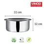 Vinod Platinum Triply Stainless Steel Tope / Patila with Stainless Steel Lid 3.5 litres Capacity (20 cm Diameter) - Silver (Induction and Gas Stove Friendly) 5 Years Warranty, 4 image