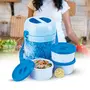 Trueware Foody 3 Lunch Box 3 Plastic Containers Tiffin Insulated Lunch Box Outer Plastic Body BPA Free|300 ml x 3- Blue, 2 image