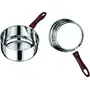 Vinod Stainless Steel 2 Pcs Set of Milk Pan 1 litres & 1.6 litres with Sturdy Virgin Bakelite Handle - Induction and Gas Stove Friendly (2 Years Warranty Silver) Standard (IMP1416), 2 image