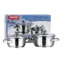 Vinod Stainless Steel Bremen Saucepot with Glass Lid - 3 Pieces(( 1 Ltr 1.5 Ltr and 2 Ltr), 6 image