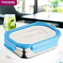 Trueware Bon Smart Lunch Box with Stainless Steel Tiffin Box for Office & School Use-Blue Big Container -800ml Veggie Container -100ml, 4 image