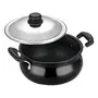 Vinod Black Pearl Hard Anodised Handi with Stainless Steel Lid 5 litres Capacity 3.25 mm Thickness (Medium) with Riveted Sturdy Handles (Gas Stove Compatible) - Black, 3 image