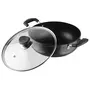 Vinod Hanos Non-Stick Deep Kadai with Glass Lid 3.1 litres Capacity (24 cm Diameter) Hard Anodised Non-Stick Coating with Riveted Handles - Black (Induction and Gas Stove Friendly), 5 image